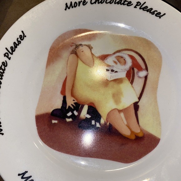 Plates (4) Erika Oller House Of Prill Dessert Salad Plates Chocolate Fruit LOT - Picture 5 of 7